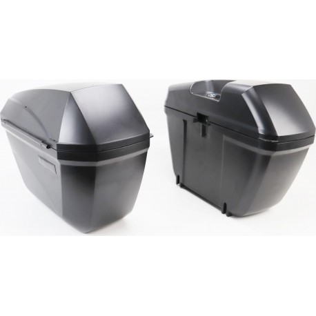 Кофры боковые (пластмассовые) 470x230x370мм рамка универсальная, чёрные матовые S-66 Yunming