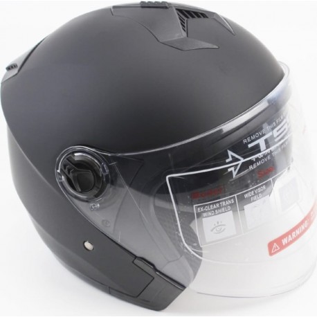 Шлем открытый+очки 707 S, чёрный матовый F-2