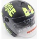 Шлем открытый+очки 707 XS, чёрный матовый с салатовым рисунком F-2