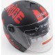 Шлем открытый+очки 707 S, чёрный матовый с красным рисунком F-2