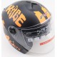 Шлем открытый+очки 707 XS, чёрный матовый с оранжевым рисунком F-2
