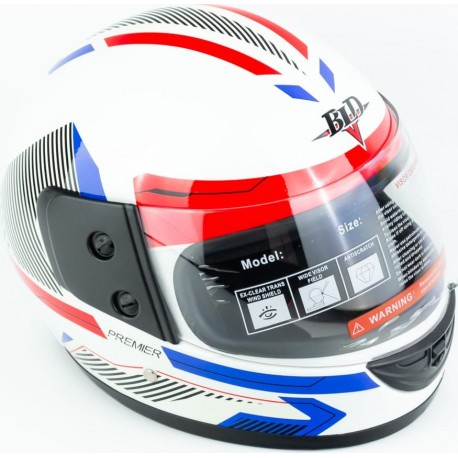 Шлем интеграл BLD-825B L (59-60см), бело-красный BLD