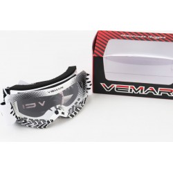 Очки детские кроссовые/эндуро/АТV, бело-чёрные (прозрачное стекло), VM-1018A VEMAR