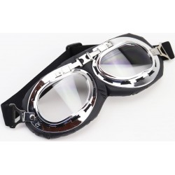 Очки "РЕТРО", чёрно-серебристые (прозрачное стекло), MT-006 Китай