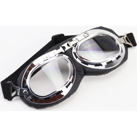 Очки "РЕТРО", чёрно-серебристые (прозрачное стекло), MT-006 Китай