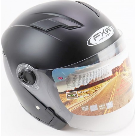 Шлем открытый+очки HF-223 L, чёрный матовый FXW