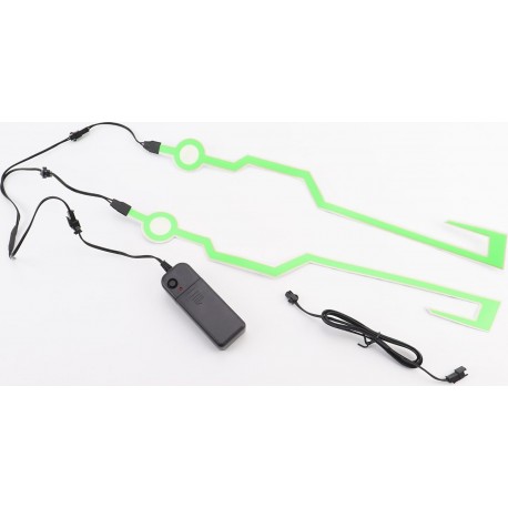 Подсветка LED на мото шлем, 3 режима, зелёная (без батареек) Китай