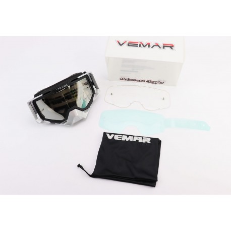 Очки кроссовые/эндуро/АТV, чёрно-серые (зеркальное стекло), MJ-1024-5 VEMAR