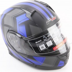 Шлем модуляр с откидным подбородком,   очки BLD-162 S (55-56см), чёрно-синий мат F-2