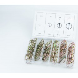 Набор шплинтов с кольцом (L-36,5/d-4,8, L-44,5/d-6,4, L-44,5/d-8, L-45/d-11) 4 вида, 50шт Китай