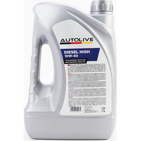 Масло 4T 10W-40 полусинтетическое универсальное "DIESEL HIGH", 5L AUTOLIVE