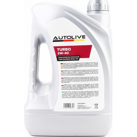 Масло 4T 5W-40 синтетическое дизельное "DIESEL TURBO", 5L AUTOLIVE