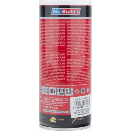 Краска белая акриловая (матовая), аэрозоль 400ml Mr.Build