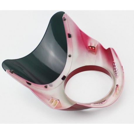 Пластик-обтекатель фары круглой+ветровик, красный Китай