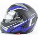 Шлем модуляр с откидным подбородком,   очки F-158 М (57-58см), чёрно-синий мат FORTE