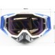 Очки кроссовые/эндуро/АТV со сменным стеклом+защитная плёнка 1шт бело-сине-чёрные