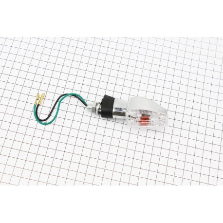 Поворотник "ГРУША" малый, хром., прозрачное стекло Китай
