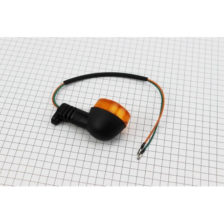 Поворотник "ОВАЛ" малий, чорний, оранжеве скло Китай 337380