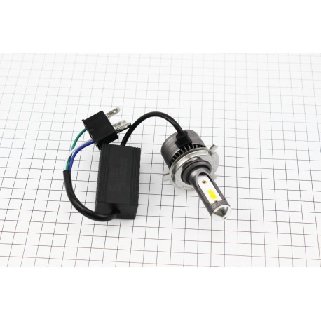 Лампа фари діодна LED-2 з інтеркулером H4 (світло біле), SUPER LIGHT CYT