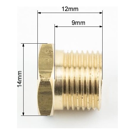 Свечной переходник "ГУЖОН" 4Т, латунь (малый) Китай