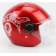 Шлем детский открытый Т68, красный с бело-красным рисунком RUITO