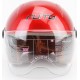 Шлем детский открытый Т68, красный с бело-красным рисунком RUITO