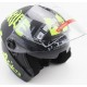Шлем открытый+очки 707 XS, чёрный матовый с салатовым рисунком F-2
