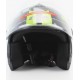 Шлем открытый+очки 707 XS, чёрный матовый с салатовым рисунком F-2