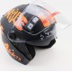 Шлем открытый+очки 707 XS, чёрный матовый с оранжевым рисунком F-2