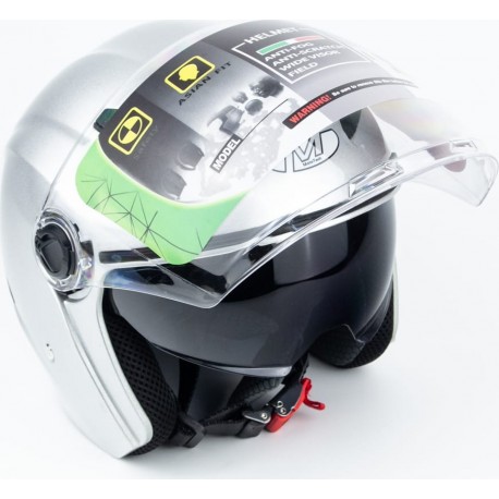 Шлем открытый+очки МТ 606 M, серый MT