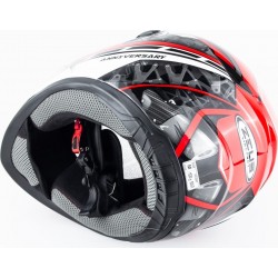 Шлем интеграл ZS-811 ANNIVERSARY М (57см), красный с рисунком AL41 ZEUS