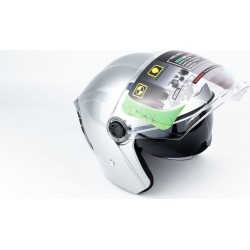 Шлем открытый+очки МТ 606 L, серый MT