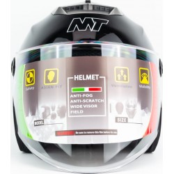 Шлем открытый+очки МТ 858 S, чёрный глянец MT