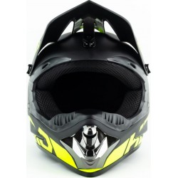 Шлем кроссовый 117 S (55-56см), чёрно-салатовый мат HELMO Китай