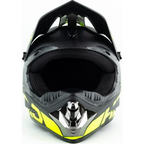 Шлем кроссовый 117 S (55-56см), чёрно-салатовый мат HELMO Китай