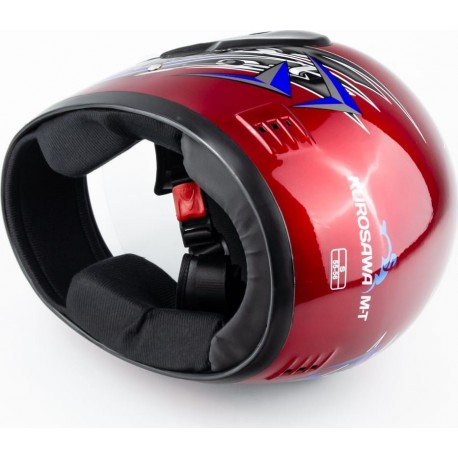 Шлем интеграл HF-101 S, красный с рисунком Q23-BL KUROSAWA