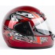 Шлем интеграл HF-101 S, красный с рисунком Q23-R KUROSAWA