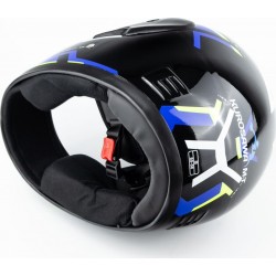 Шлем интеграл HF-101 S, чёрный с рисунком Q275-Y KUROSAWA