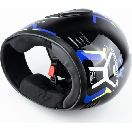 Шлем интеграл HF-101 S, чёрный с рисунком Q275-Y KUROSAWA