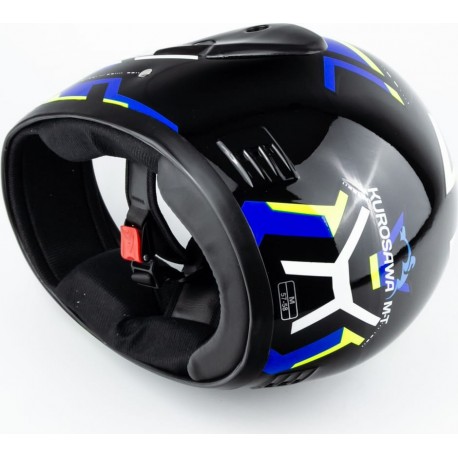 Шлем интеграл HF-101 M, чёрный с рисунком Q275-Y KUROSAWA