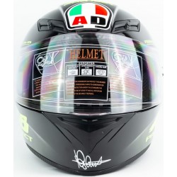 Шлем интеграл с LED подсветкой, выдвижные  очки K-3 S, чёрно-салатовый PROJECT 46 Китай