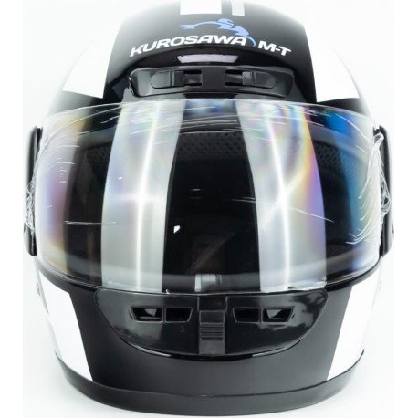Шлем интеграл HF-101 M, чёрно-белый Q237-W KUROSAWA