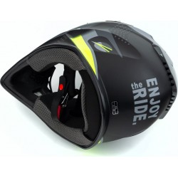 Шлем кроссовый JUNIOR HF-116 XL (55-56см), чёрно-зелёный мат Q267-Y FXW