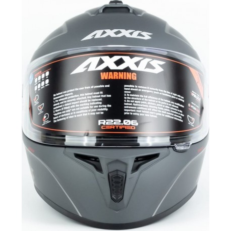 Шлем интеграл DRAKEN S (стандарт DOT/ECE) М (57-58см), серый мат AXXIS