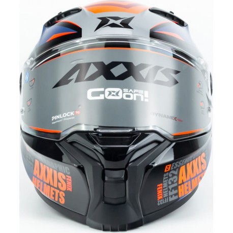 Шлем интеграл FENIX ESSENCE (стандарт DOT/ECE) М (57-58см), чёрно-оранжевый AXXIS