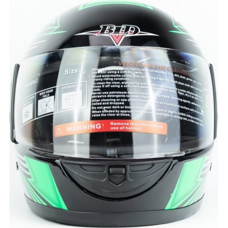 Шлем интеграл BLD-825A S (55-56см), чёрно-салатовый BLD