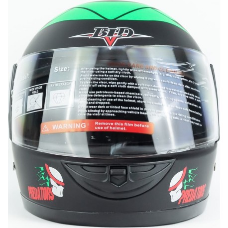 Шлем интеграл BLD-825A S (55-56см), чёрно-зелёный "хищник" мат BLD