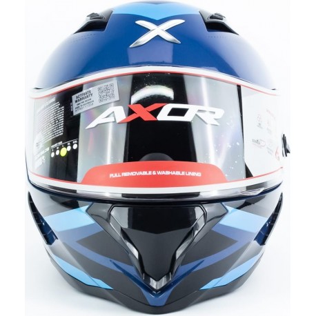Шлем интеграл HUNTER CORNET (стандарт DOT/ECE) L (59-60см), сине-чёрный AXOR