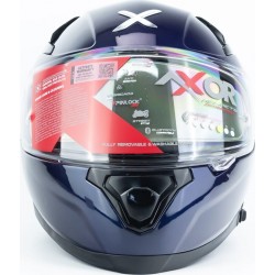 Шлем интеграл APEX с пинлоком (стандарт DOT/ECE), выдвижные  очки L (59-60см), синий AXOR