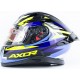 Шлем интеграл APEX STREAK с пинлоком (стандарт) очки М (57-58см), чёрно-сине-салатовый AXOR